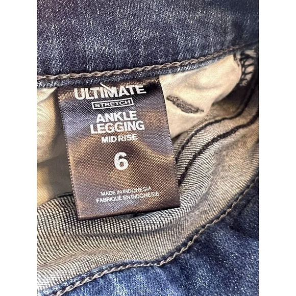 Express Ankle Legging Mid Rise Jeans Women Size 6 Dark Denim Ultimate stretch - Picture 4 of 5